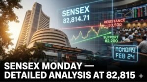 Sensex Monday Feb 24, 2026: Detailed Analysis at 82,815  What to Expect