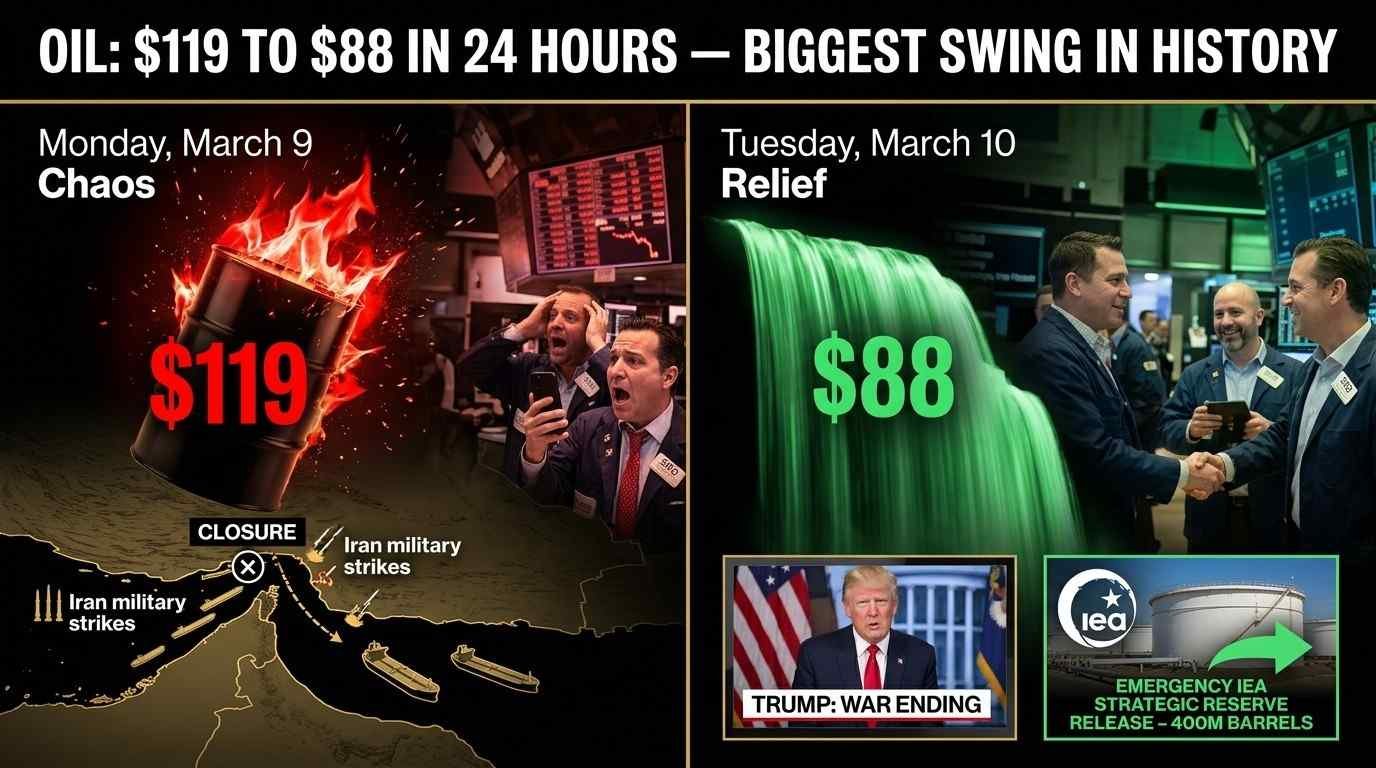 Crude Oil Price March 2026: $119 to $88 Wild Ride
