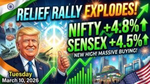 Nifty & Sensex Tuesday March 10, 2026: Relief Rally Explodes After Trump Ends War